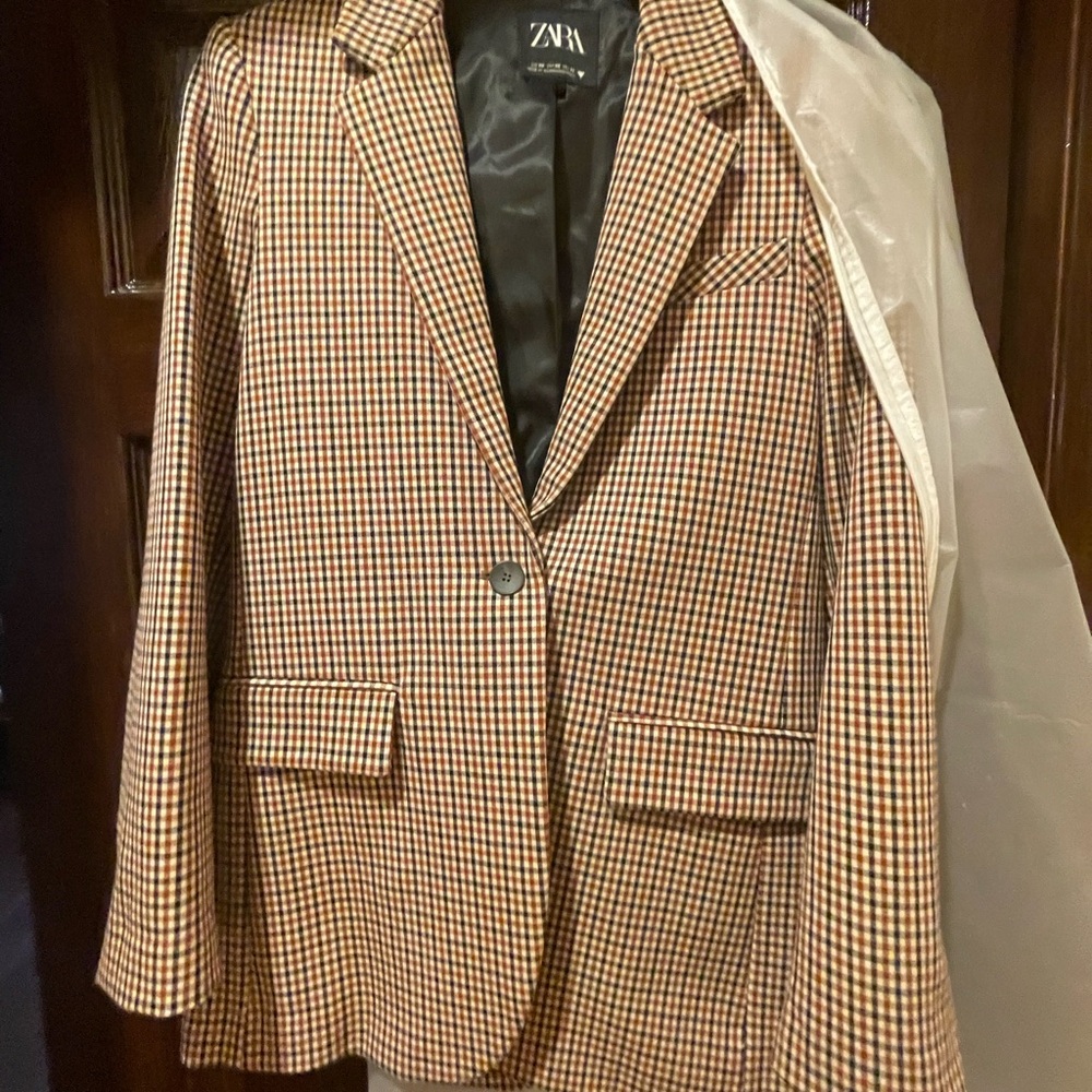 Zara checkered blazer.